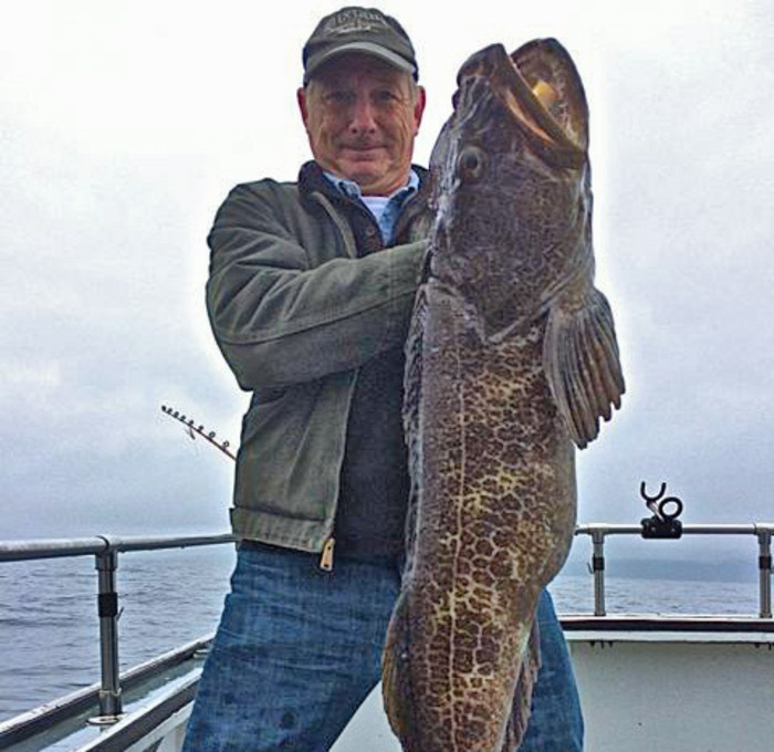 35 pound ling cod caught from the Shellback (Eureka)