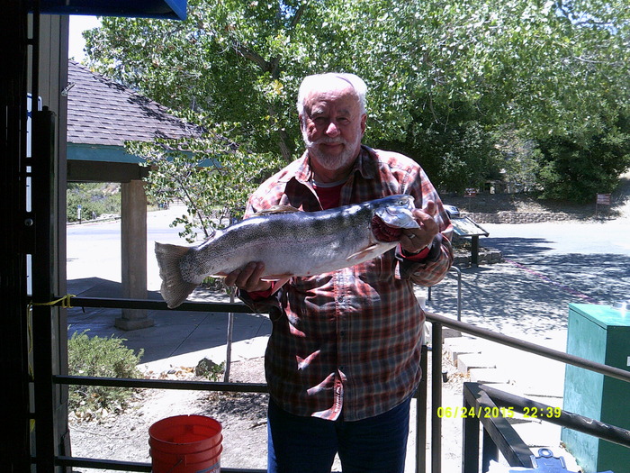 James Mauzey of Santa Cruz with a 9 pound trout from Del Valle