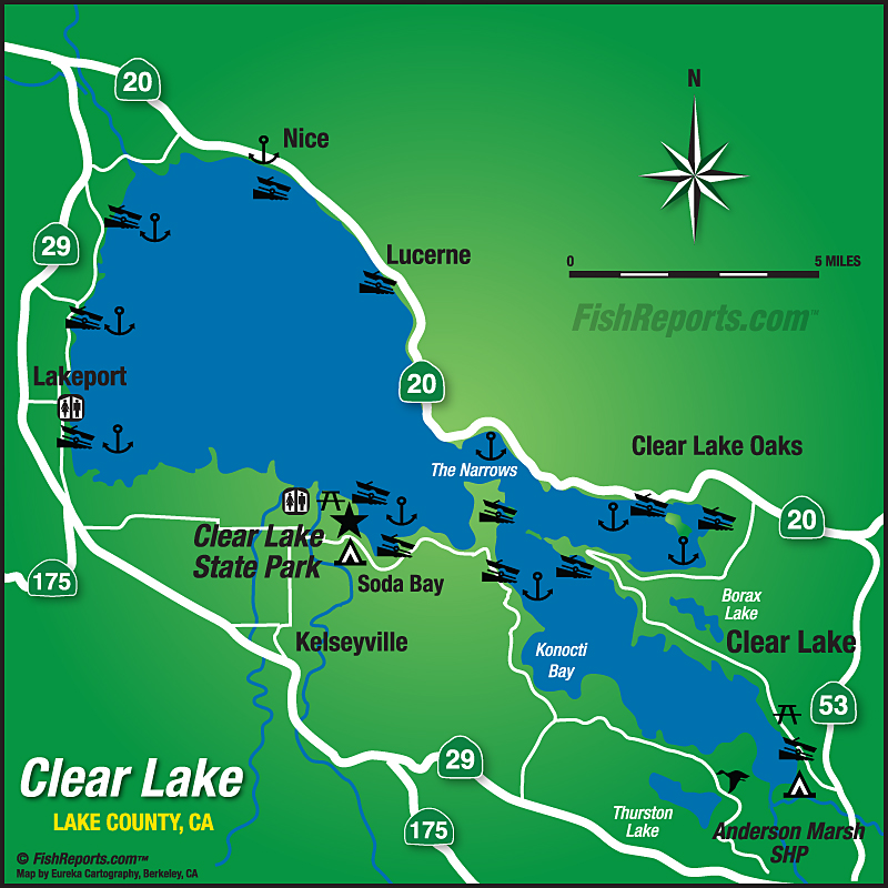 Clear Lake Fish Reports Map