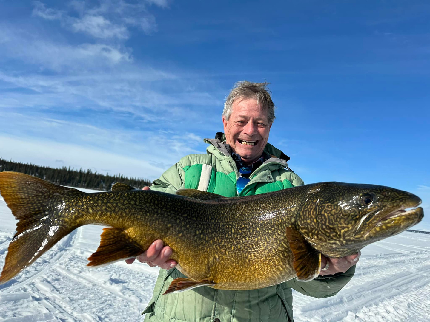 Trophy laker through the ice today