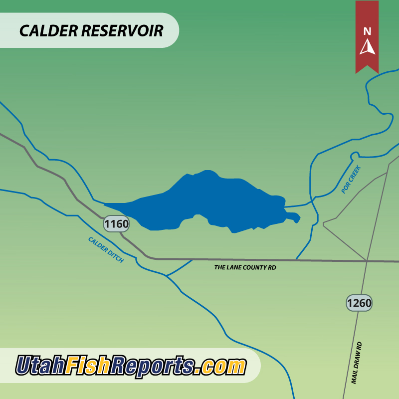 Calder Reservoir - Vernal, UT - Fish Reports & Map