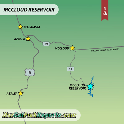 McCloud Reservoir - McCloud, CA - Fish Reports & Map