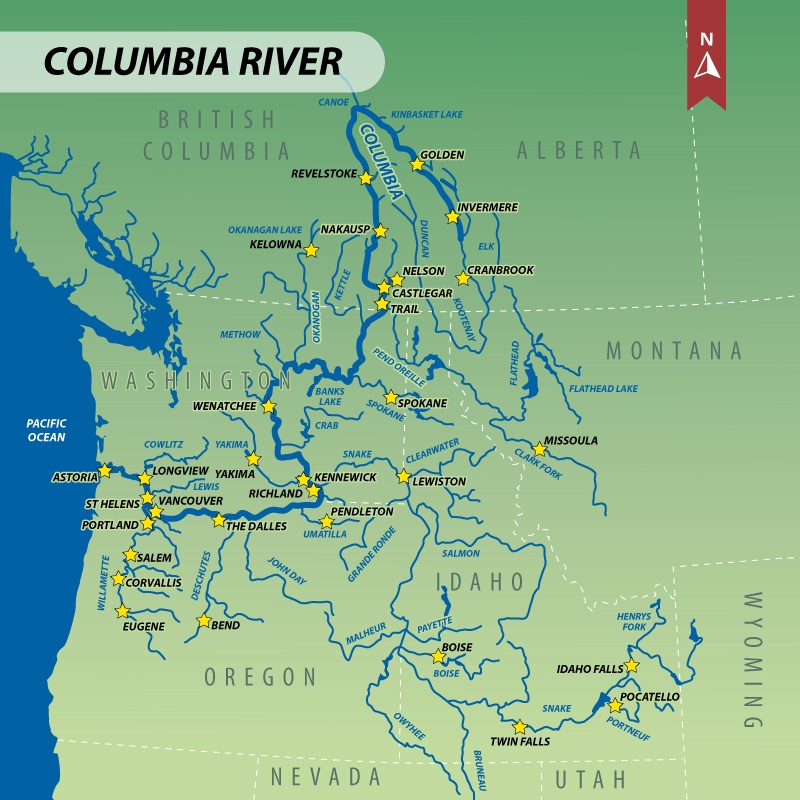 Columbia River Fishing Map Columbia River - Fish Reports & Map