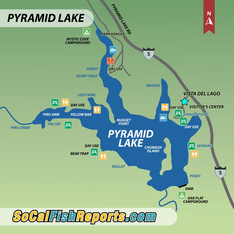 Pyramid Lake Fishing Map Pyramid Lake, Ca - Fish Reports & Map