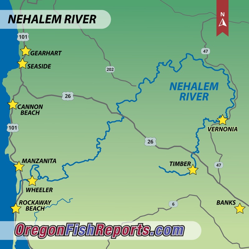 Nehalem Bay Fishing Map Nehalem River - Fish Reports & Map