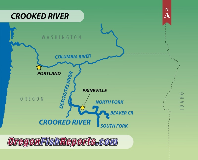 Crooked River Oregon Map Crooked River - Fish Reports & Map