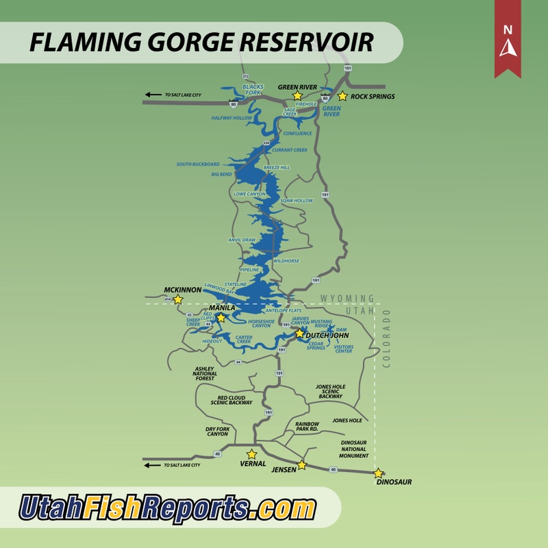 Flaming Gorge Reservoir UT WY Fish Reports Map   FlamingGorgeReservoir 