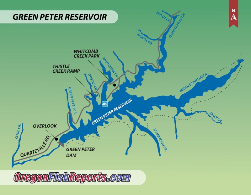 map green peter lake oregon Green Peter Reservoir Fish Reports Map map green peter lake oregon