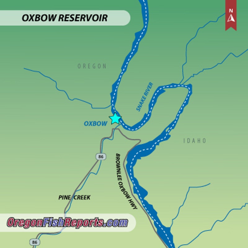 Oxbow Reservoir - Oxbow, OR - Fish Reports & Map