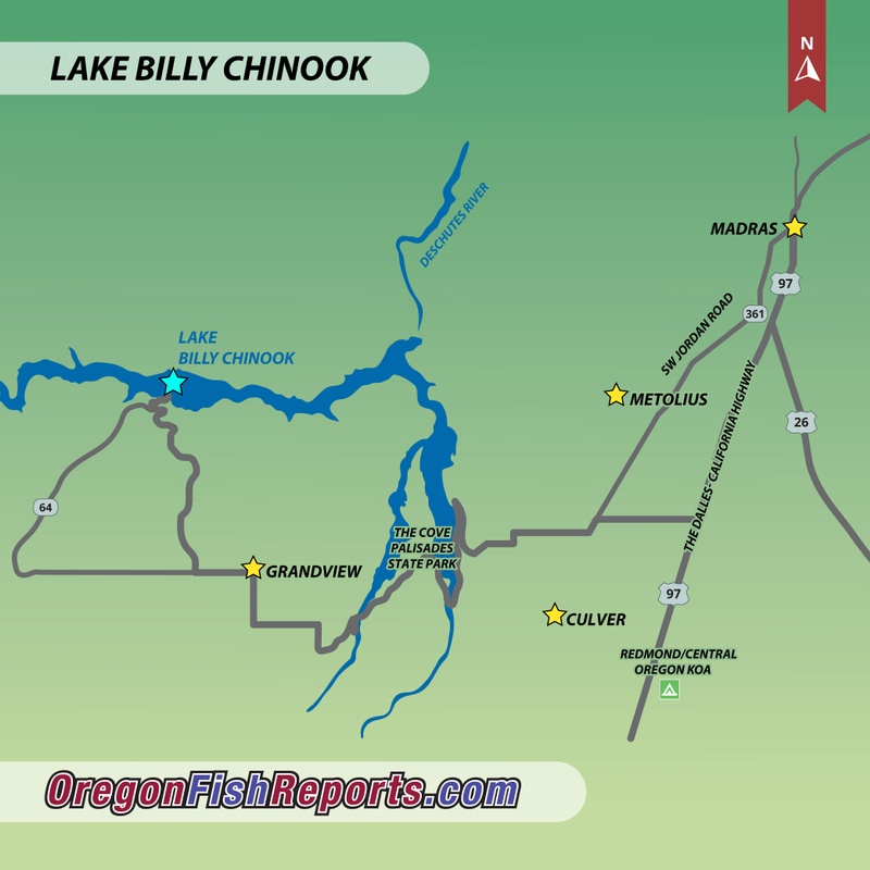 Lake Billy Chinook - Culvar, OR - Fish Reports & Map