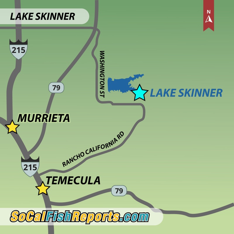 Lake Skinner Fishing Map Lake Skinner - Fish Reports & Map