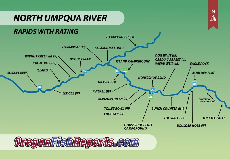 North Umpqua River Fish Reports & Map