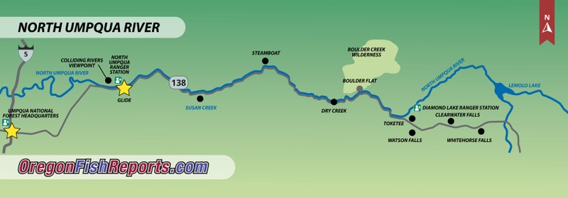 North Umpqua River Fishing Map North Umpqua River - Fish Reports & Map