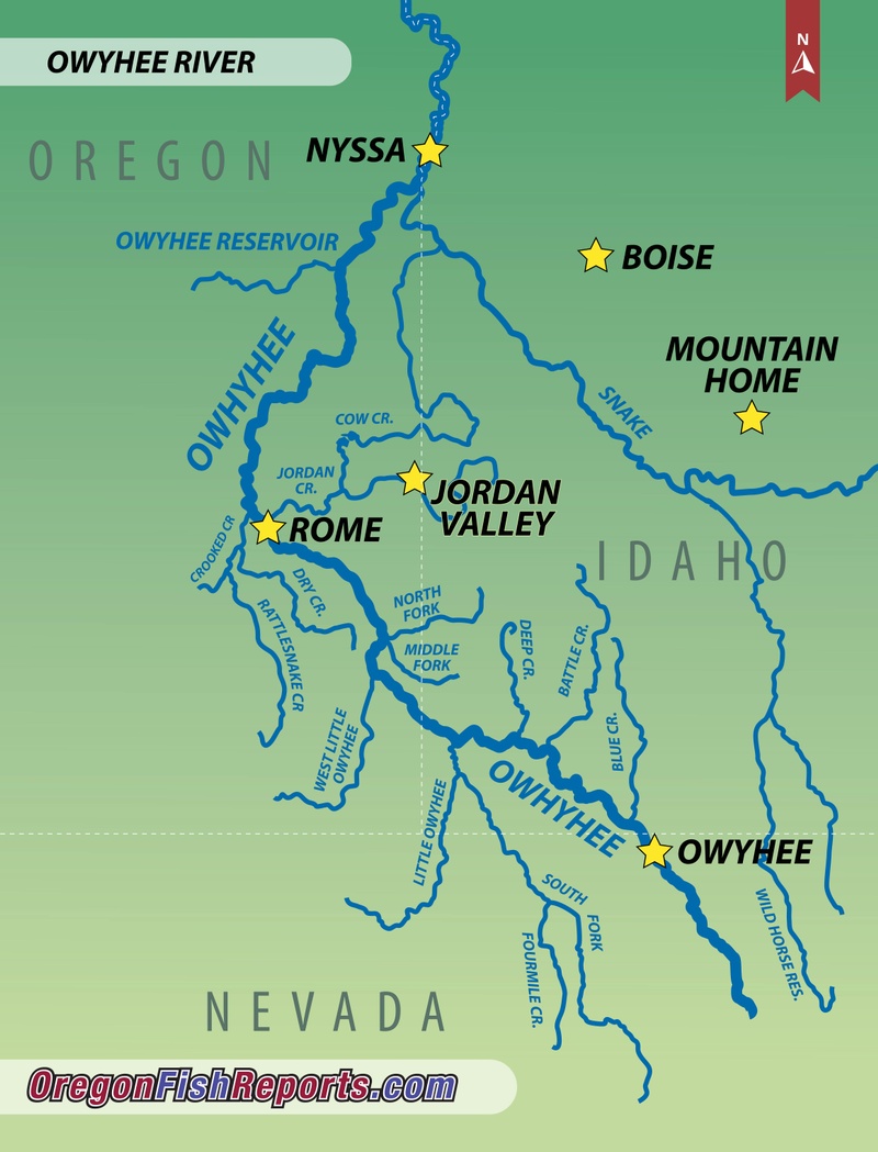 Owyhee River Fishing Map Owyhee River - Fish Reports & Map