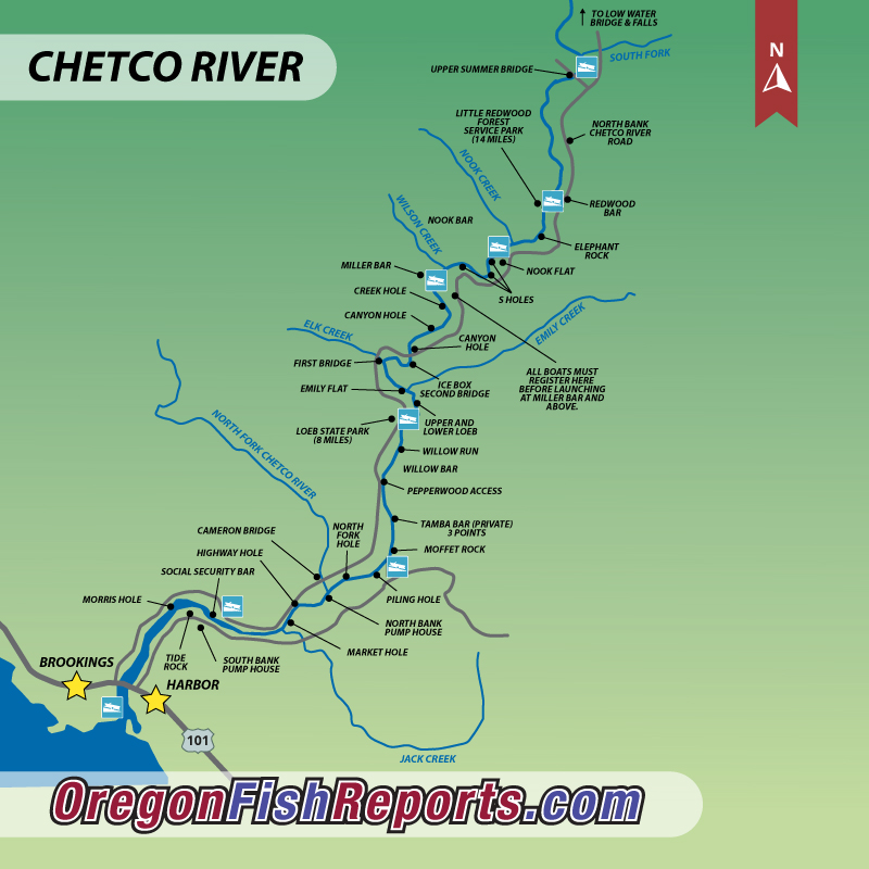 Chetco River - Brookings, OR - Fish Reports & Map