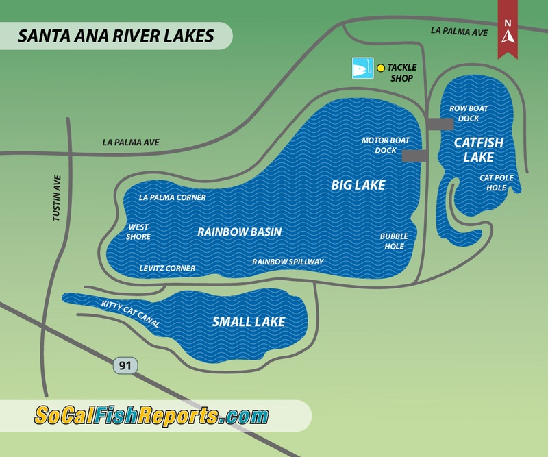 Santa Ana River Lakes Map Santa Ana River Lakes - Fish Reports & Map