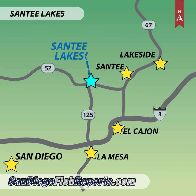 Santee Lakes - Fish Reports & Map