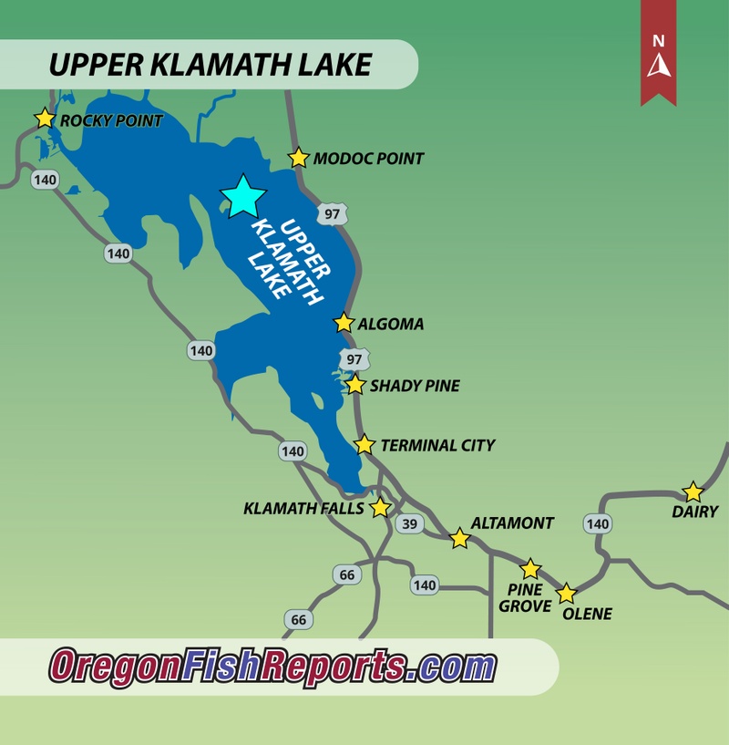 Upper Klamath Lake - Klamath Falls, OR - Fish Reports & Map