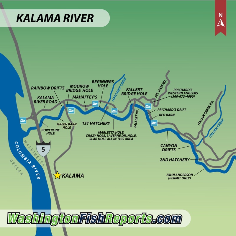 Kalama River - Fish Reports & Map