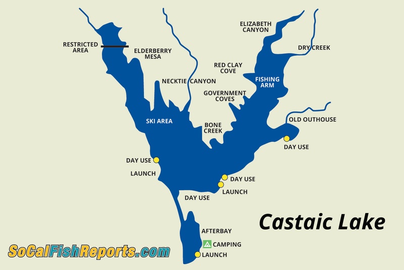 Castaic Lake Fishing Map Castaic Lake   Fish Reports & Map