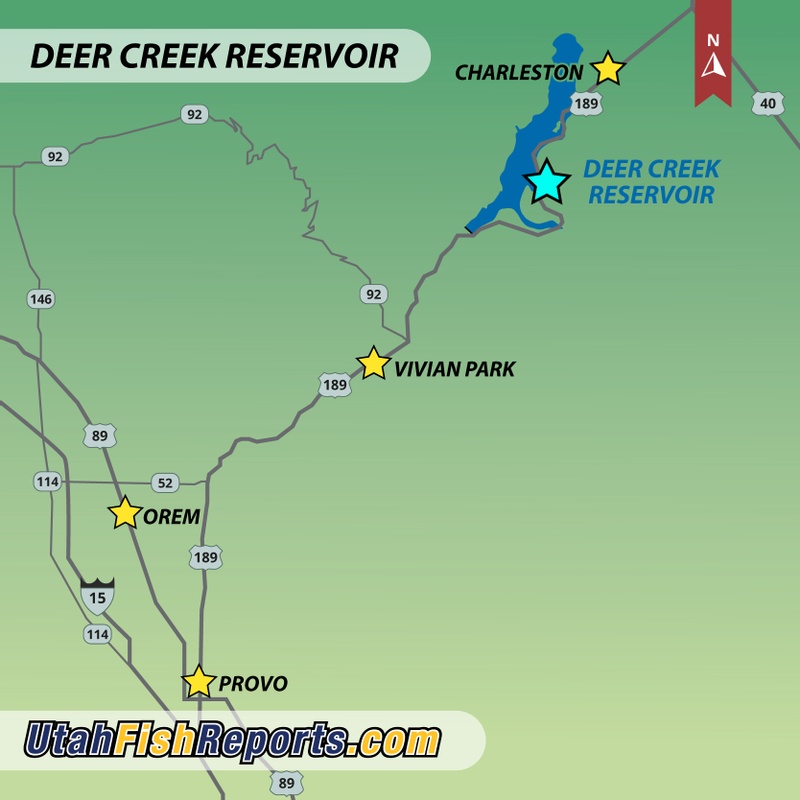 Deer Creek Fishing Map Deer Creek Reservoir - Fish Reports & Map