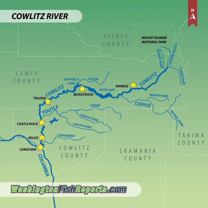 Cowlitz River Fish Reports & Map