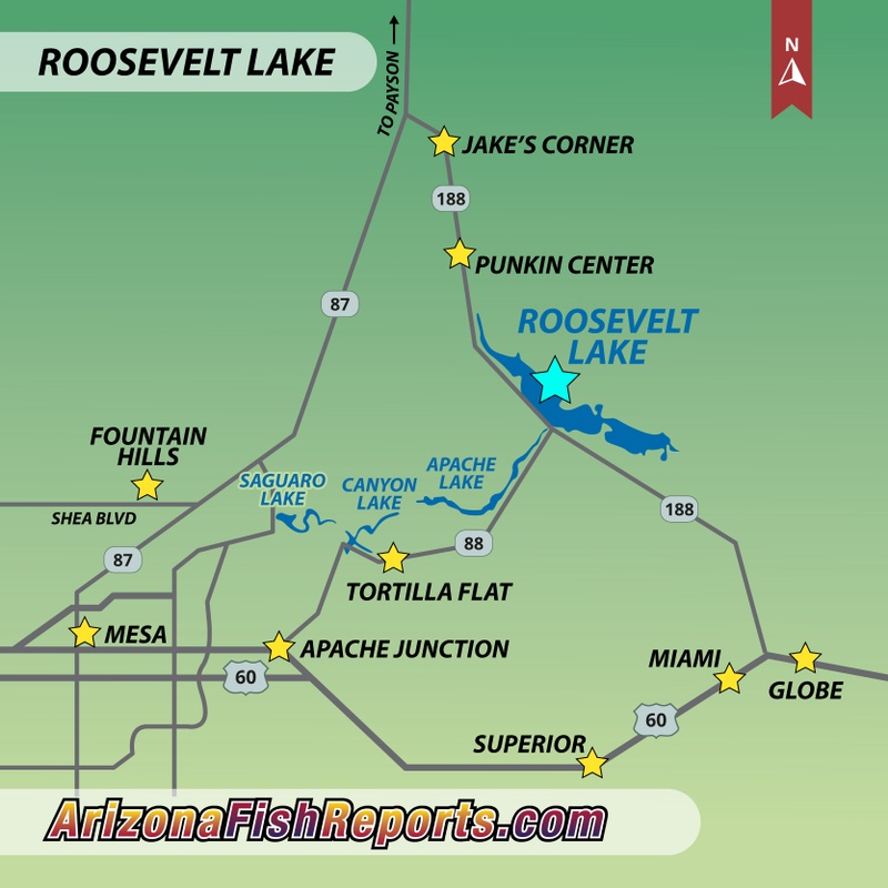 Roosevelt Lake - Fish Reports & Map