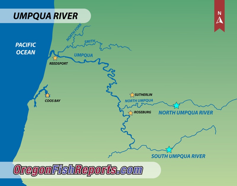 North Umpqua River Fishing Map Umpqua River - Fish Reports & Map