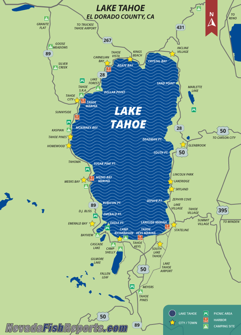 Lake Tahoe County Map Tahoe city, Map, County map