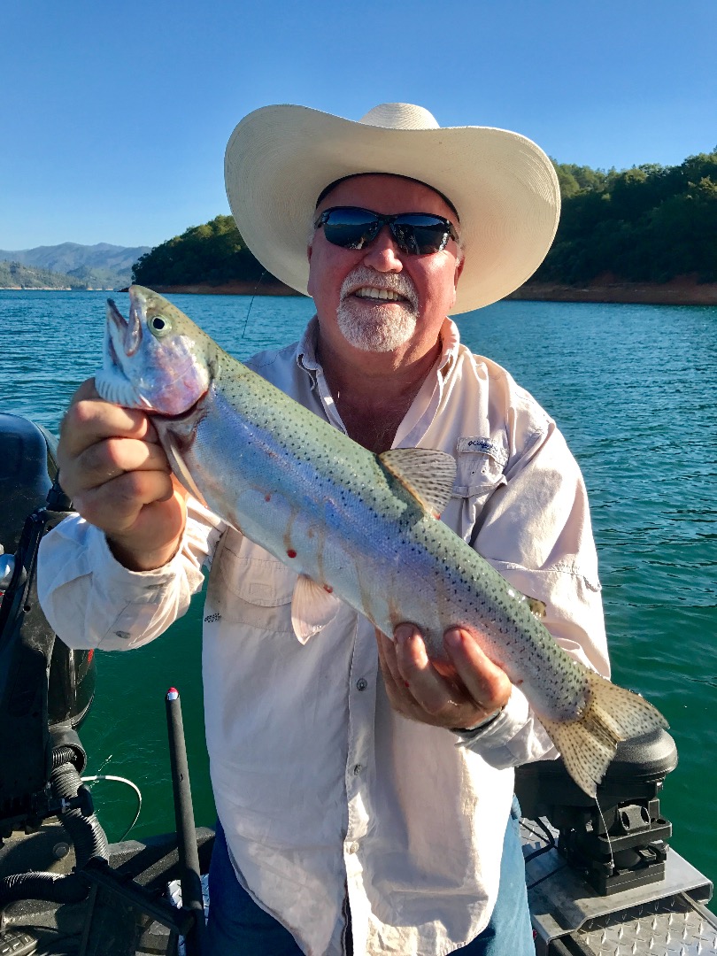 Shasta Lake trout fishing.