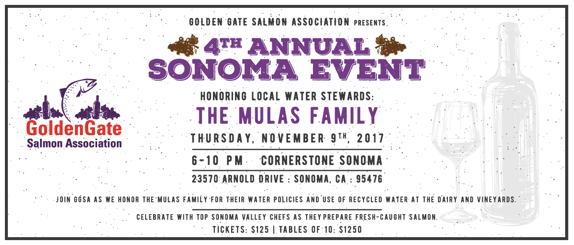 GGSA 4th Annual Sonoma Salmon Celebration Dinner/Fundraiser