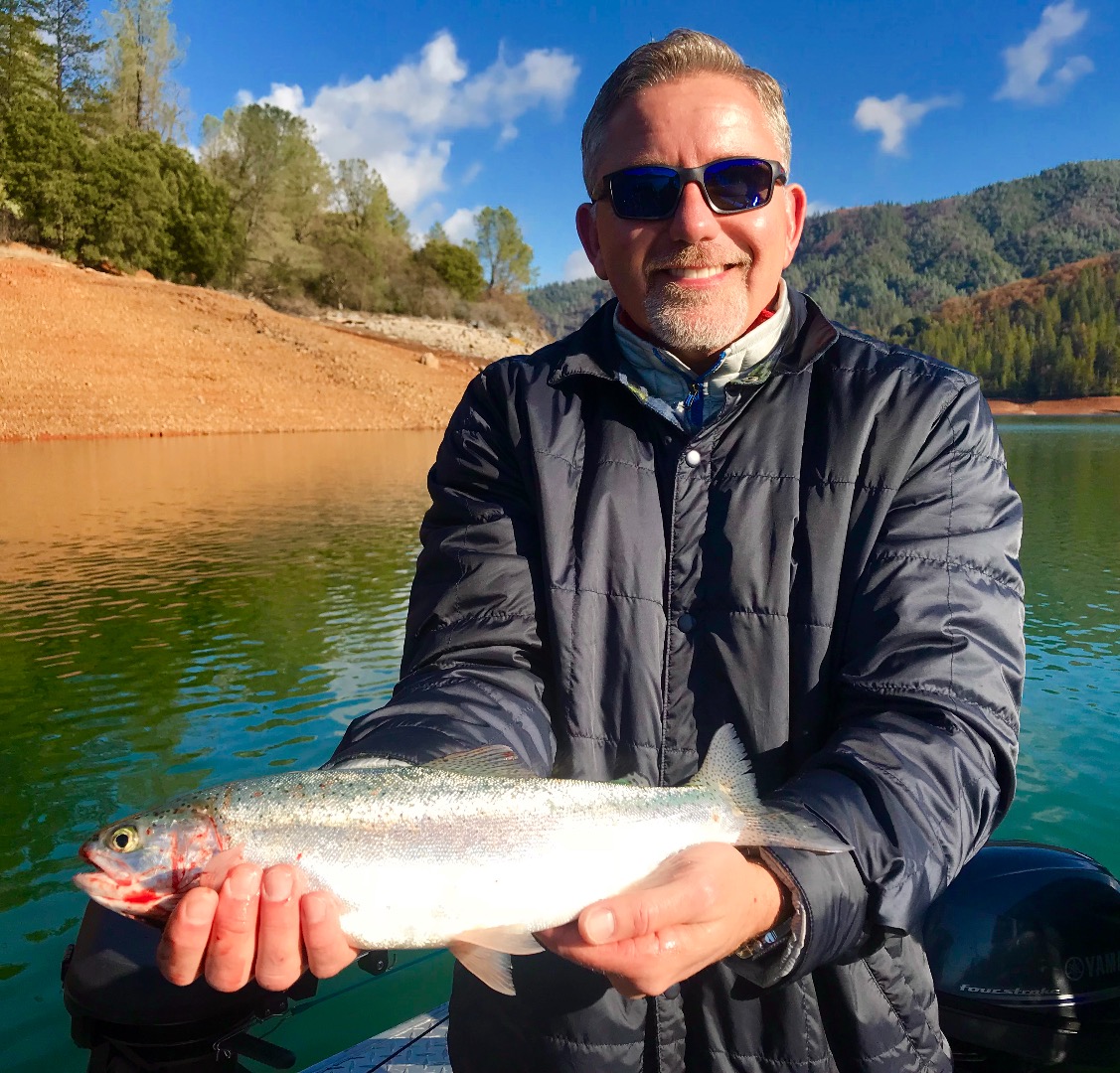 Shasta Lake trout bite up and down.