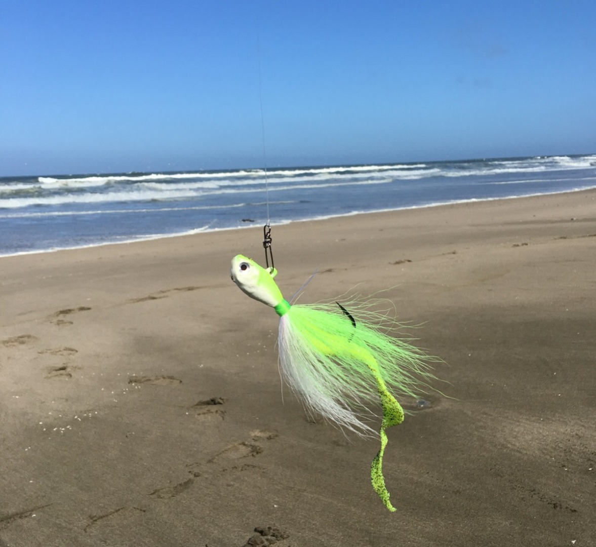 Striped Bass Shore Fishing - Bucktails and Otter Tail Bait Strips 