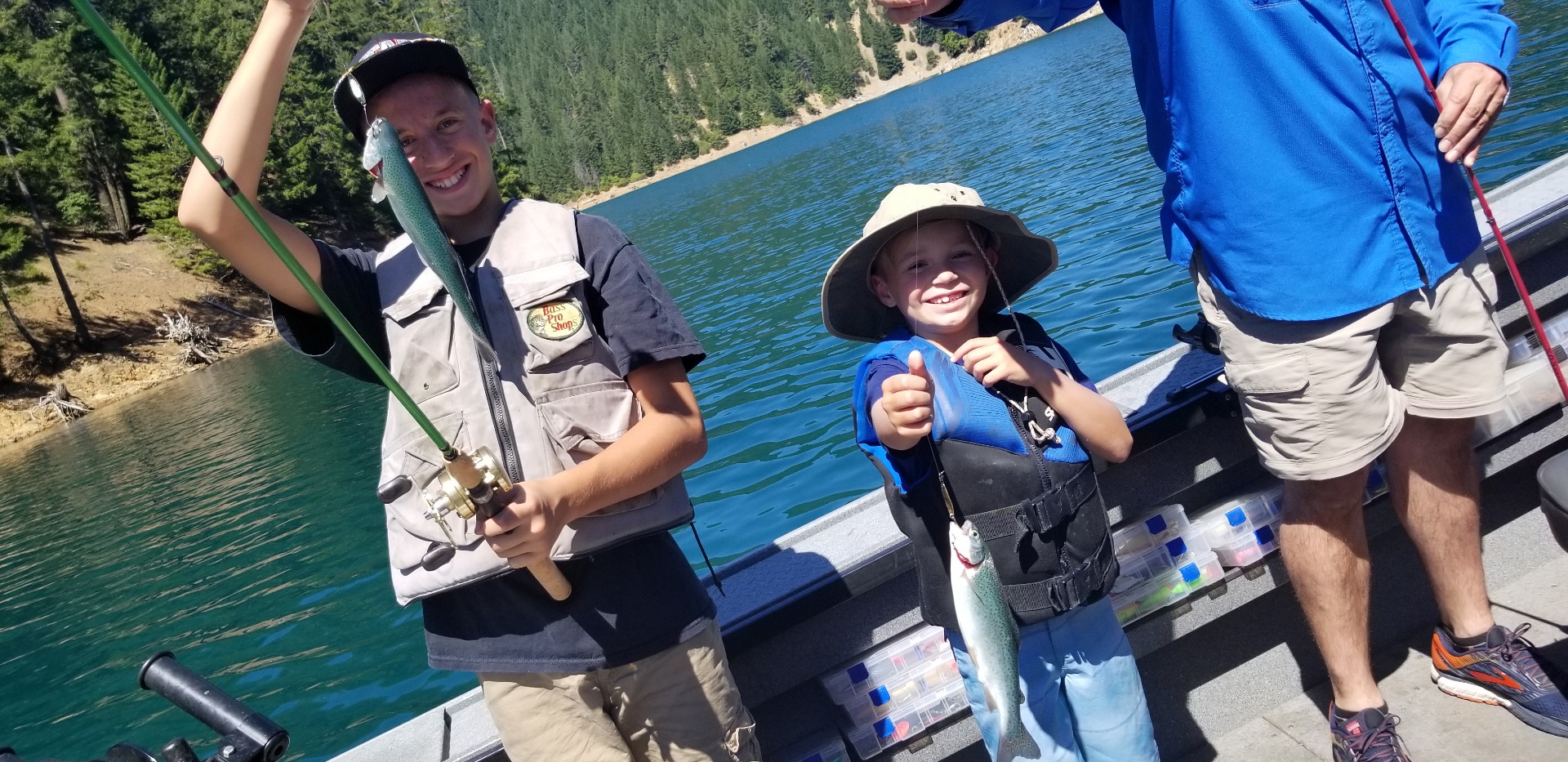 Red hot Father's and Son's action on McCloud reservoir 