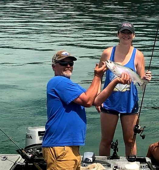 Shasta Lake bows biting bait