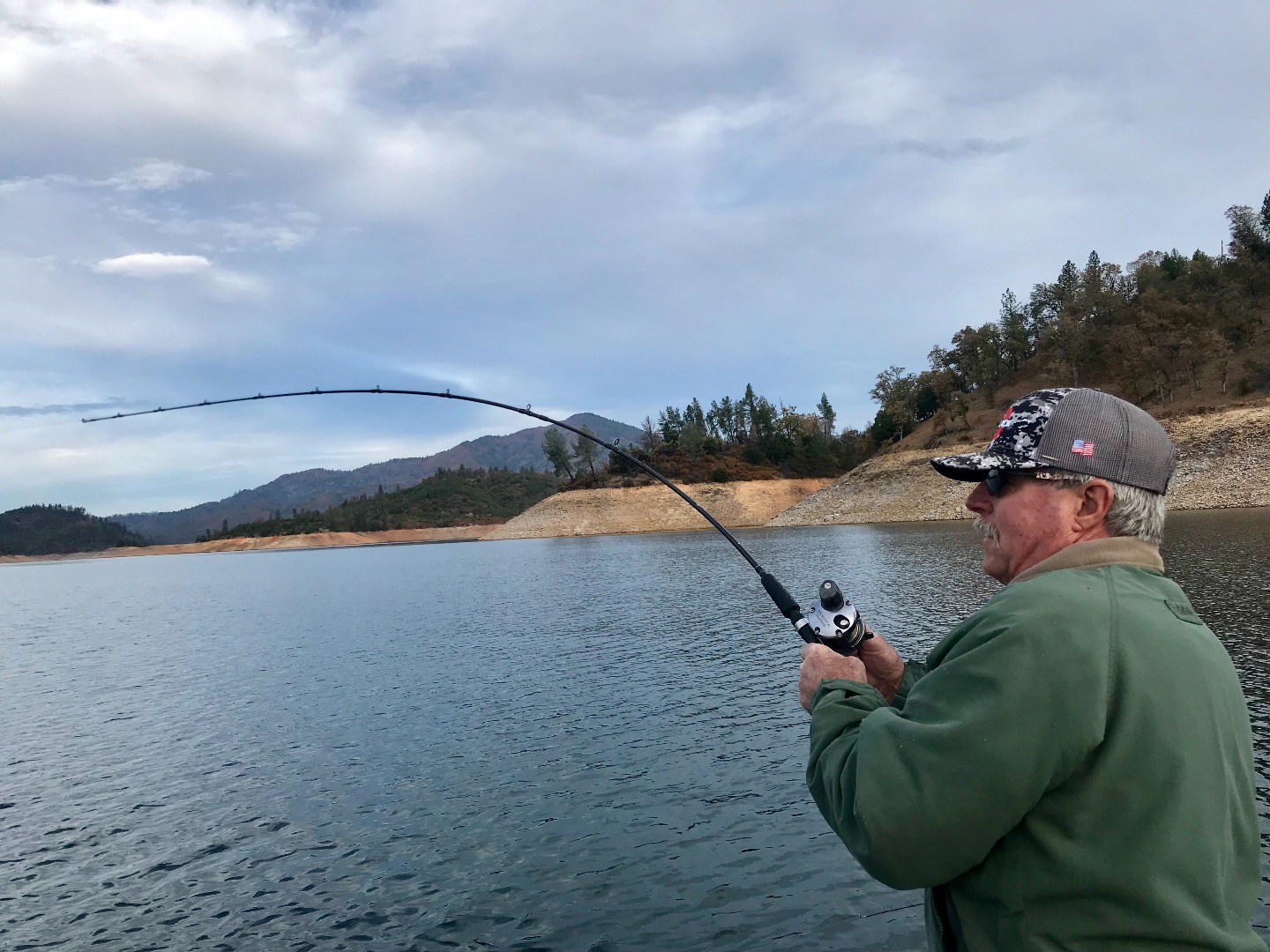 Shasta Lake trout biting up top!