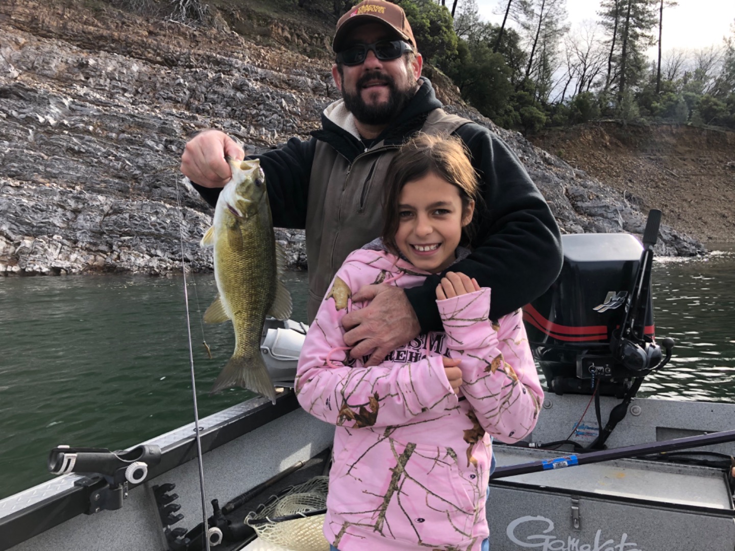 Bass fishing in Shasta Lake