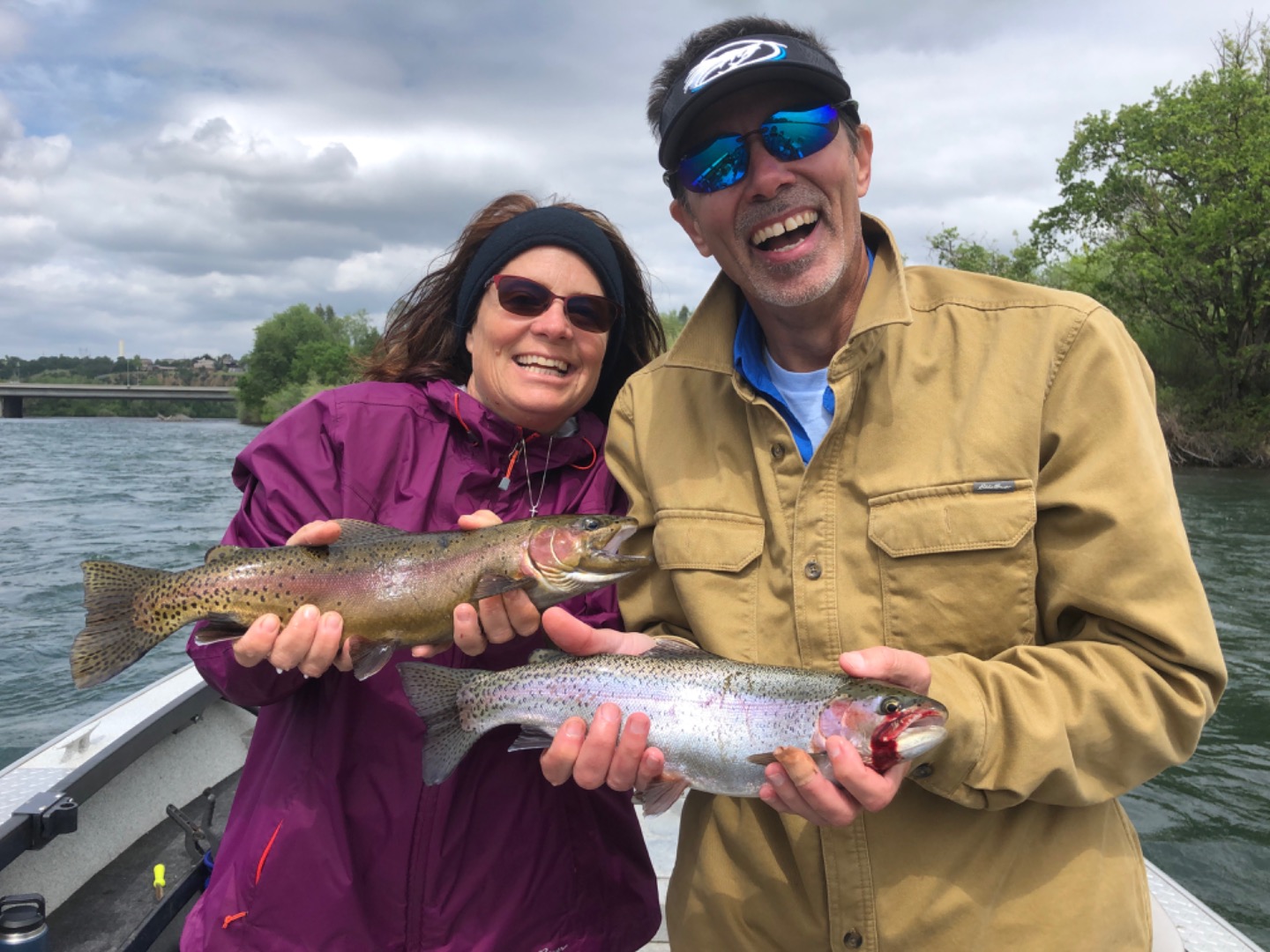 Trout fishing on the river 