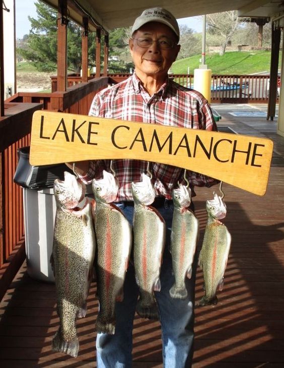 4 pound rainbow trout caught at Lake Camanche South shore main