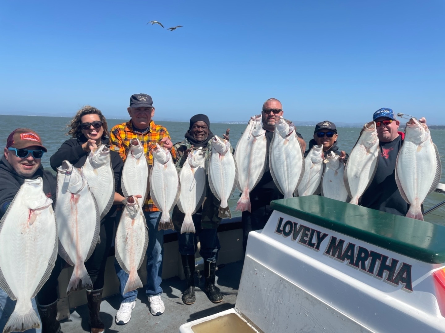 Lovely Martha checks in with LIMITS of halibut and bass!!!