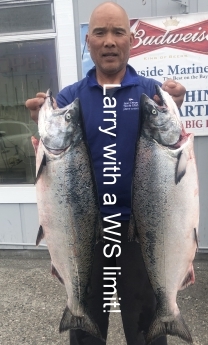 The majority of the Salmon action was in 140-220 feet