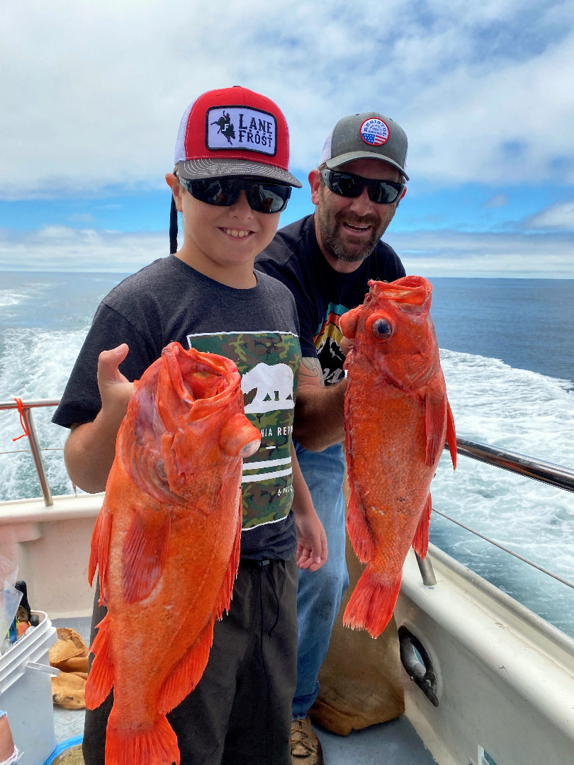 Anglers hauling in limits of rockfish from medium, deeper reefs 