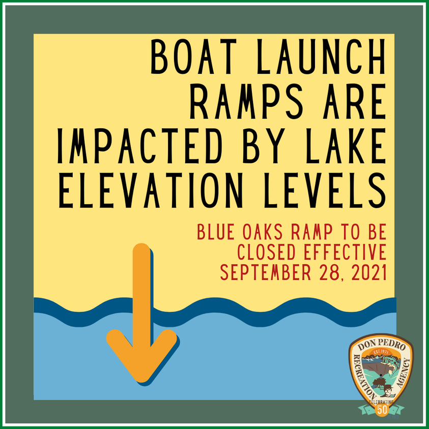 Blue Oaks Launch Ramp will be closed until further notice