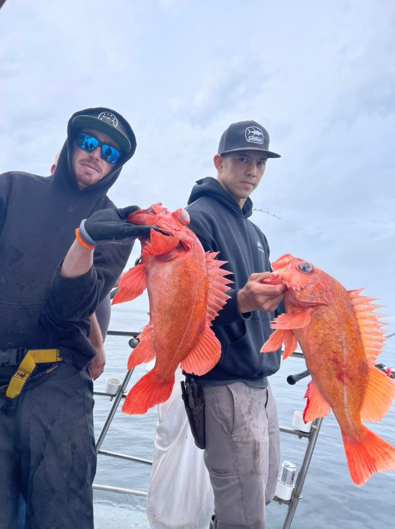 Beautiful flat calm weather and jumbo rockfish and crab!