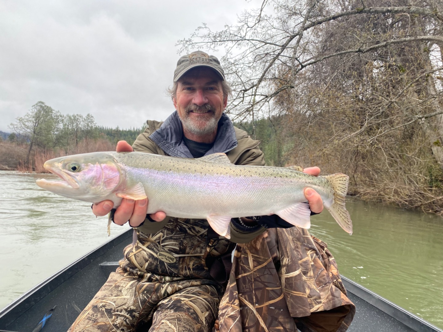 High water steelhead fishing Trinity River!