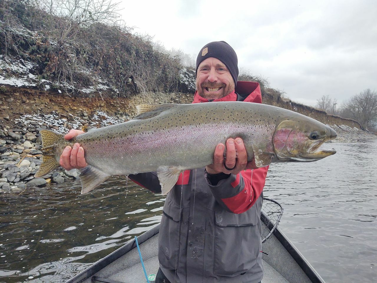 The weather is a bit cold but the Steelhead fishing on the Clearwater River in Idaho is hot! 