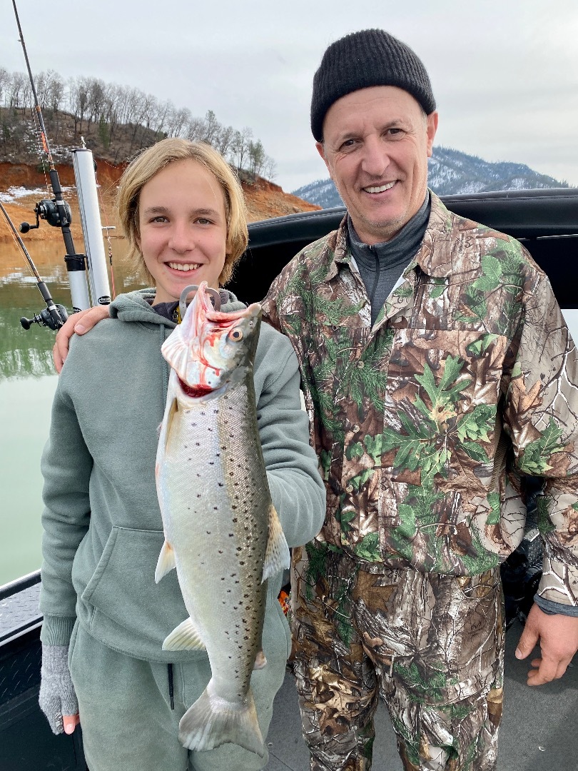 Fishing - March brown trout on Shasta Lake!