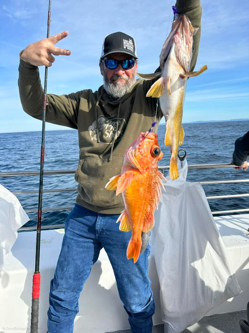 Flat calm weather and wide open rockfish with Jumbo Dungeness crab