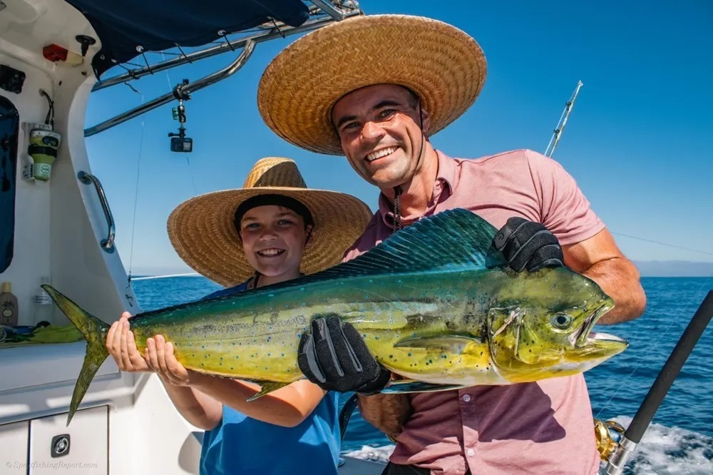 Dorado Excitement on a Blue Sky Cabo Charter!